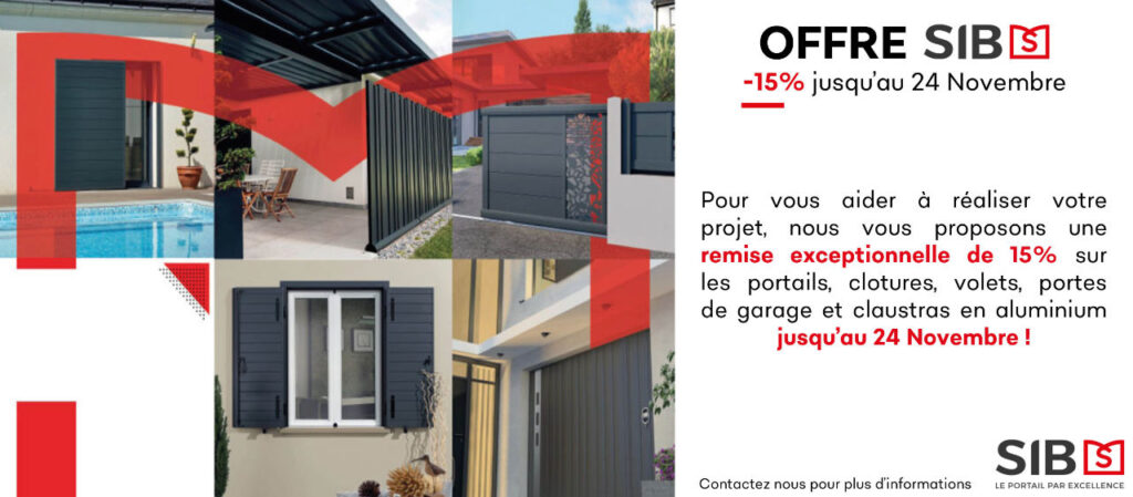 Offre SIB aluminium -15% jusqu'au 15 novembre 2020