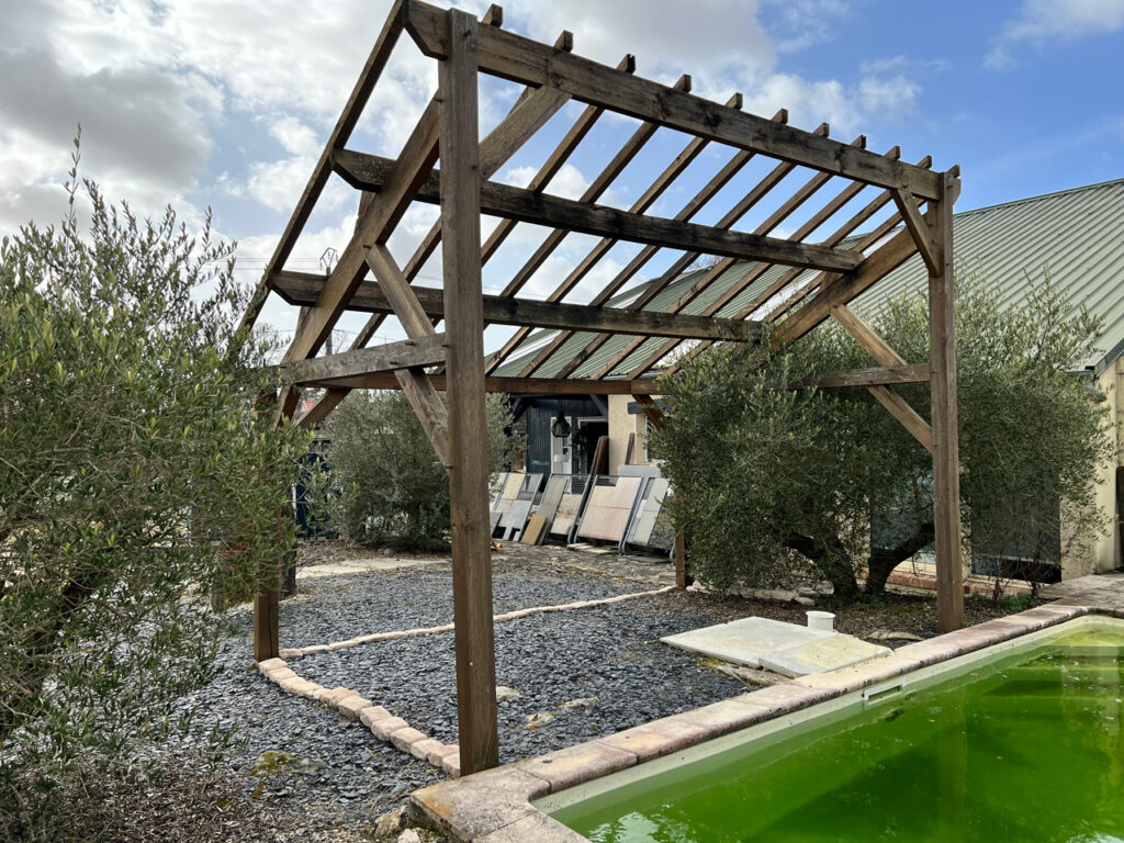 Appentis autoportant 4,5 x 3m Chêne et Sapin